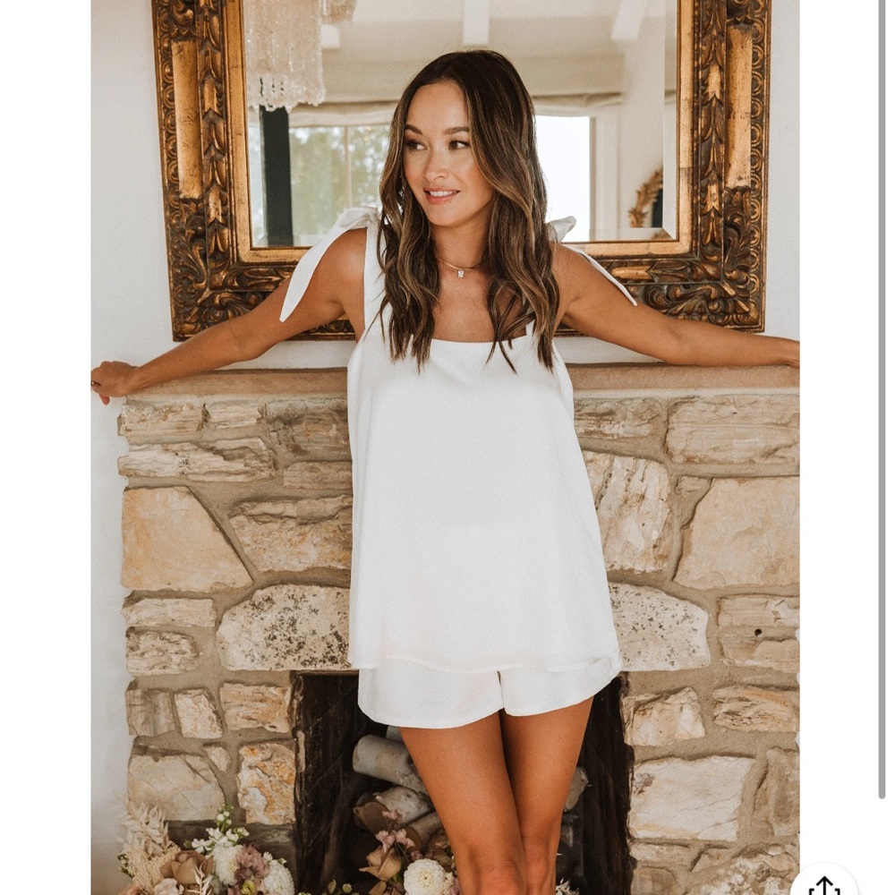 Show Me Your Mumu Makeup Tank and Glam Time Short Set White